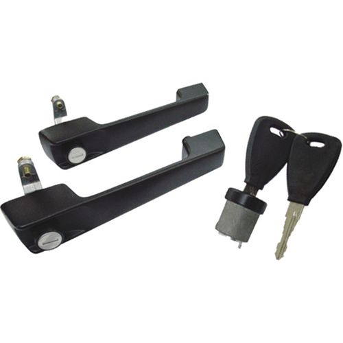 conjunto de Maçanetas E Cilindros do pta. diant./Ignição Preto Zamac - Mercedes-Benz 1113 85 à 94