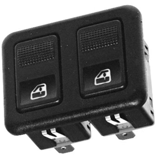 Tecla Dupla Aciona Vidro Elétrico - Led:Âmbar - 10 Pinos - 12V - Volkswagen Gol GI 80 a 99 - Parati 80 a 96 - Saveiro