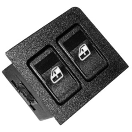 Tecla Dupla p/Vidro Elétrico - Preto Led:Verde - 6 Pinos - 12V - C/Mold. - Fiat Uno 84 a 09 - Fiorino 81 a 04 - Elba