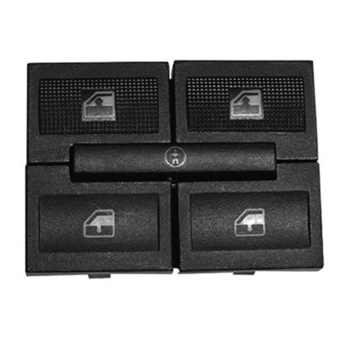 Teclas Aciona Vidro da Pta. Diant. - C/Bloqueio - Preto - 8 Pinos - 12V - VW Gol III 99 a 05 - Parati III 99 a 05