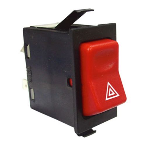 Tecla Aciona Pisca Alerta (Emergência) - Vermelho/Preto - 7 Pinos - MB Caminhões 70 a 90 - Ônibus 85 a 00 - Accelo 06 a 11 - Axor 05 a 11 - Ônibus