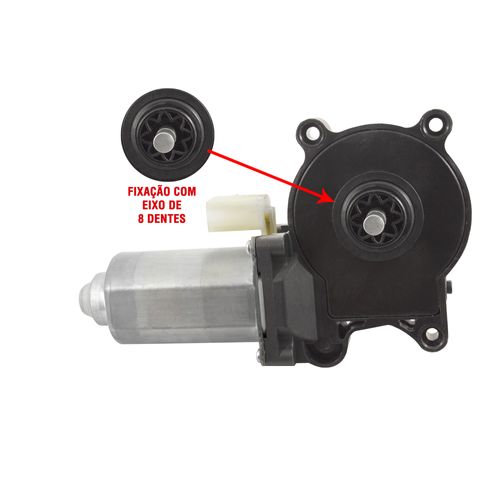 Motor P/Máq. do Vidro - Fix.Bosch/Brose (8 Dentes) - 2 Pinos - 12V - Dir. - VW Fox GI 4Pts. 03 a 21 - SpaceFox 06 a 18