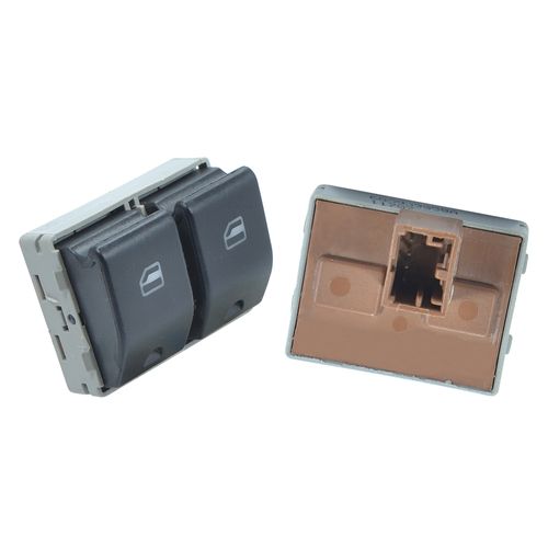 Tecla aciona Vidro Elétrico - Diant. - Conector Orig. - Dupla - 1 Clique - Esq. - Volkswagen Gol 05 a 16 - Polo 02 a 09