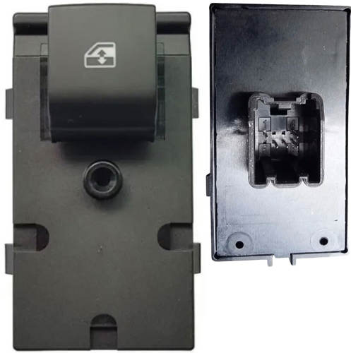 Tecla Aciona Vidro - Simples - Tras. - Led:Azul - Preto - 5 Pinos - Dir. - GM Onix 12 a 17 - Prisma 12 a 17 - Tracker
