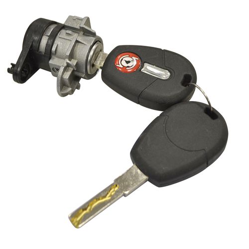 Cilindro da Porta Diant. - C/Chave Perfil Snake Key - Preto - Esq. - Fiat Palio 04 a 17 - Siena 04 a 16 - Strada após 05