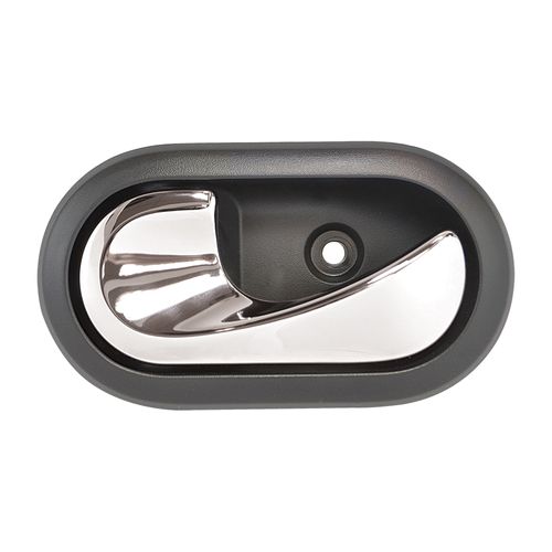 Maçaneta Int. Da Porta Diant./Tras. - Base: Preta/Puxador:Cromada - Esq. - Renault Sandero GI 07 a 14 - Oroch GI após 15