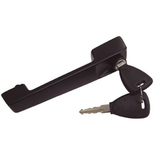 Maçaneta Externa da Porta – Preta – Metal – Com Chave - Direita/Esquerda