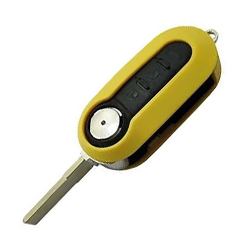 Chave Canivete (Oca) - 3 Botões - Amarelo - Com Lâmina - Linha Fiat
