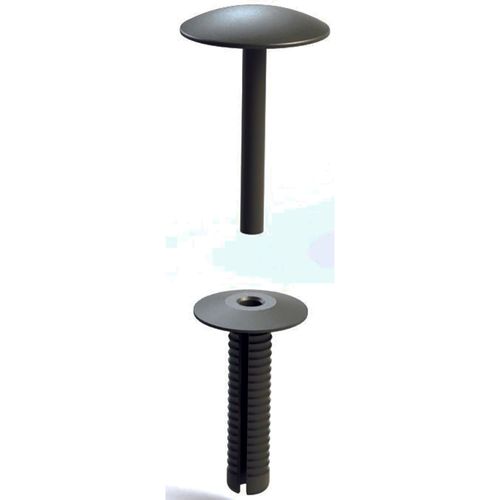 Rebite Bucha Longa Preto Cab. Pino:Ø25mm Superfície: Lisa 10PÇS