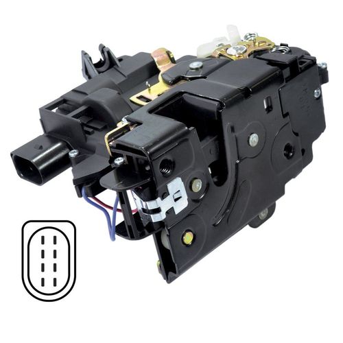 Fechadura Elétrica da pta. Diant. - 8 Pinos - Dir. -Volkswagen Golf GIV 00 à 07  - Golf GV 07 à 13  - New beetle 00 à 11