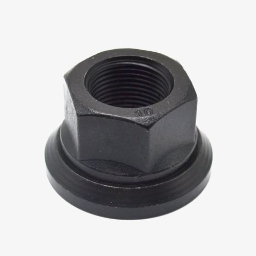 Porca de Roda M22X1,5 - Espessura: 27mm/Chave: 32 Baixa - Com anel Oscilante - Enegrecida - Resistência: 10.9 - MB Caminhões/Ônibus - Iveco Caminhões