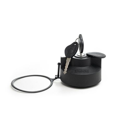 Tampa de Combust. Vedada. Tanque Plást. C/rosca Int.- Borda Alta - C/Chave - Ford Cargo após 02 - F-4000 após 05