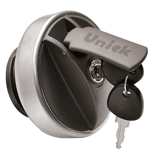 Tampa de Combustível - Vedada - Borda Externa em Aço Inox com Rosca Interna - Catraca - Com chave - Volvo FH após 12 - Scania Série V 07 a 19 - Série