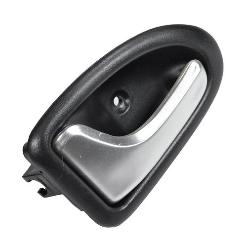 Maçaneta Interna da Porta Dianteira - Base: Preta/Puxador: Prata - Encaixe Cabo de Aço - Esquerda - Renault Clio GII 99 a 16 - Agrale G3