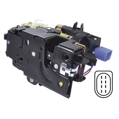 Fechadura da pta. diant. - esq. Elétrica - Volkswagen Polo Hatch após 02  - Polo Sedan após 02