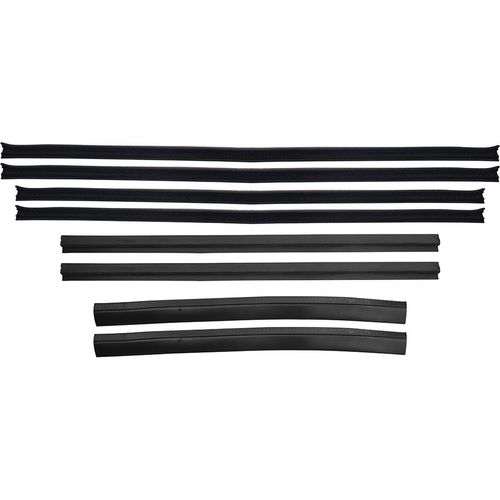 Jogo de Canaletas das Portas (8 Peças) - C/Pestana - pta. C/Quebra-Vento - Volvo Caminhões 80 a 88