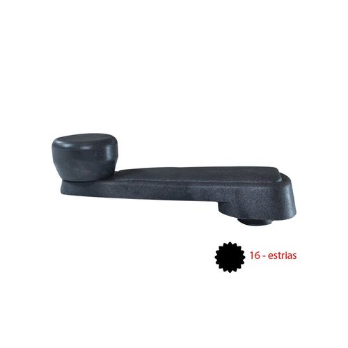 Manivela Reguladora do vidro porta. - Plast. Cinza - 16 Estrias - Dir./Esq. - GM Caminhões 85 à 90 - Chevette após 83