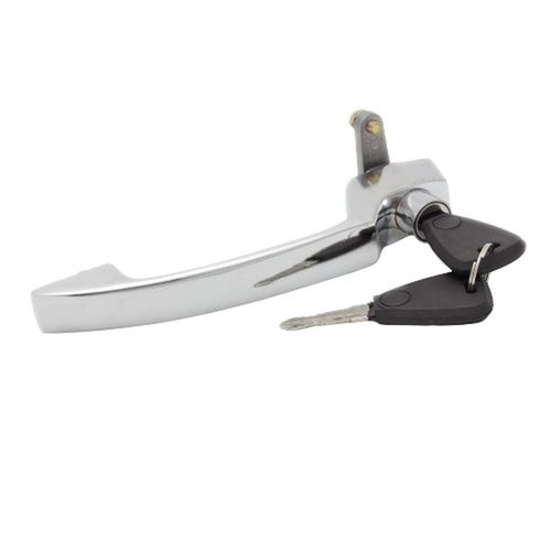 Maçaneta Externa da Porta - Cromada - Metal - Com Chave - Direita/Esquerda - Mercedes-Benz 1113 78 a 89 - 1314 78 a 89 / Õnibus