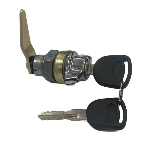 Maçaneta Externa da Porta – Cromada - Com chave – Giro à Esquerda - Completa (Porca, Calço e Lingueta Comprida) - Ônibus - Adaptações