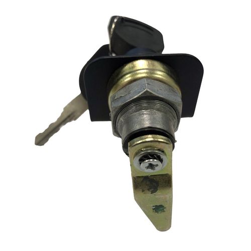 Maçaneta Externa da Porta - Com Puxador - Preta - Com Chave - Giro à Esquerda - Completa (Porca, Calço e Lingueta Comprida) - Ônibus - Adaptações