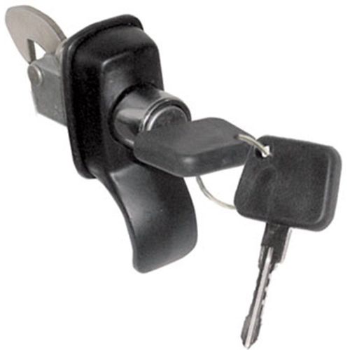 Maçaneta Externa (Botão) da Porta - Preta - Pico Largo - Com Chave - Ônibus - Capotas