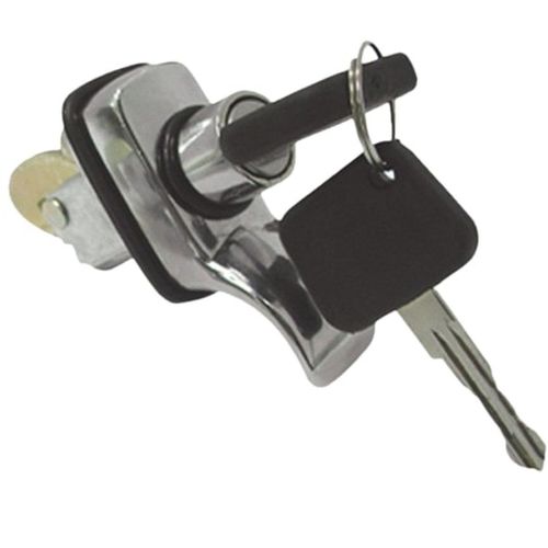 Maçaneta Externa da Porta - Cromada - Com Chave - Pico Largo - Ônibus - Capotas