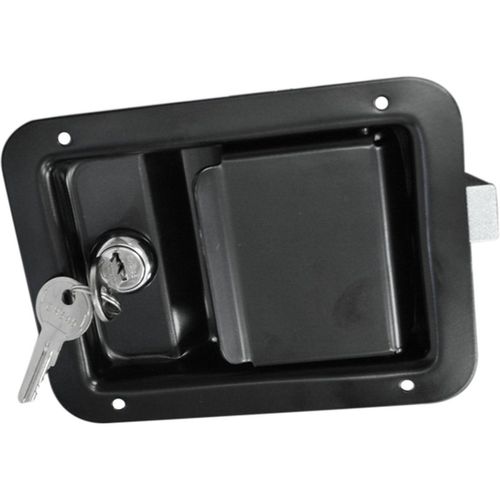 Maçaneta Externa da Porta (Grande) - Preto - Aço Inox - Com chave - Ônibus