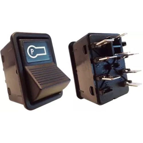 Tecla de Parada - Preto - 8 Pinos - 24V - MB Ônibus 85 a 00