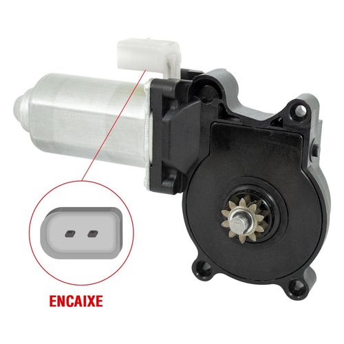 Motor da Máquina do Vidro da Porta - 2 Pinos - 24V - 10 Dentes - Esquerda - MB Actros 10 a 12 - Atego após 01 - Axor 01 a 13 - Agrale G3 após 12