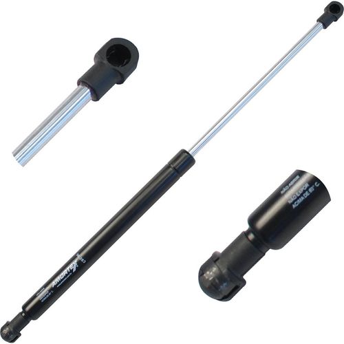 Amortecedor de Mola à Gás do Bagageiro/Portinhola Dobradiça - Comprimento: 411mm/Curso: 175mm/Carga: 33KGF - Diâmetro Pistão:8mm/Tubo:18mm - Conector
