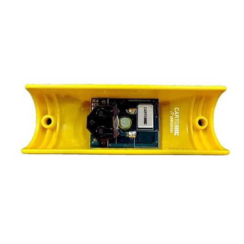 Tecla de Parada Balaústre - Wireless 868MHz - Amarelo - "P" Horizontal (Acessibilidade) - Ônibus