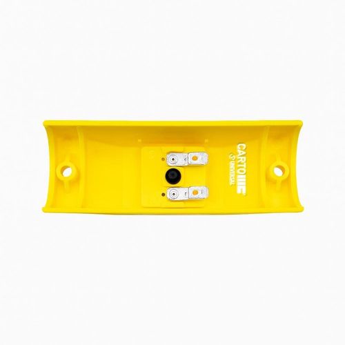 Tecla de Parada Balaústre para Fios - 12/24V - Amarelo - "P" Horizontal (Acessibilidade) - Ônibus