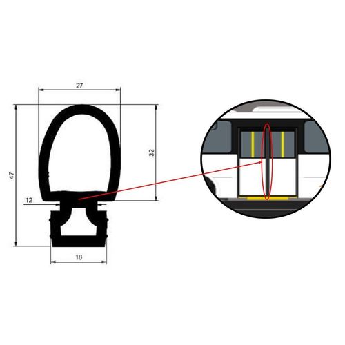 Borracha Entre Portas (Baixa)/Barra com 2,25 Metros - Marcopolo Ônibus Urbano - Ciferal Ônibus - Citmax - Minimax