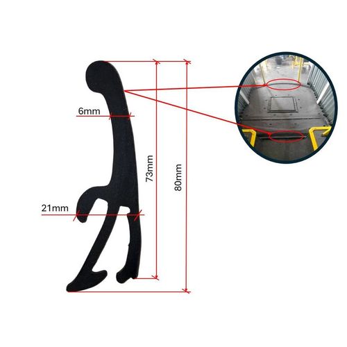 Borracha de Acabamento da Rótula Articulada 80 (Meia Lua) – Comprimento: 2,8 Metros – Material: EPDM - Ônibus Articulado