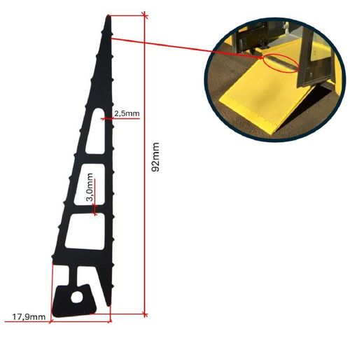 Borracha da Rampa de Acessibilidade – Material: EPDM - Ônibus Articulado - Caio Induscar Apache - Millenium