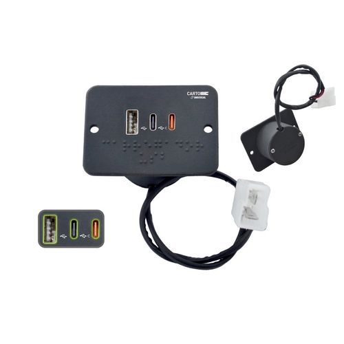 Carregador USB Bivolt - Potência: 12/24V - Amperagem: 1,5 Âmperes - 3 saídas 5V - Ônibus - Caminhões - Vans