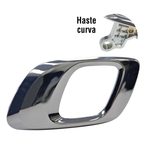 Maçaneta Interna da Porta Dianteira/Traseira - Cromada - Haste Curva - Esquerda - Renault Kwid GI após 17