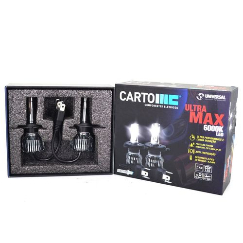 Par de Lâmpadas LED ULTRA MAX (Longa Duração): H7 9/60V 5530 CSP - Temperatura de Cor: 6000K - Lumen:2400LM IP67 (Resistente Água) - Ônibus/Caminhão