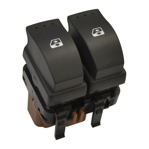 Tecla (Dupla) Aciona Vidro Elétrico da Porta Dianteira - Preta - Renault Sandero GII 14 a 19 - Duster GI 11 a 15 - Logan GII após 13 - Mégane GI 06 a