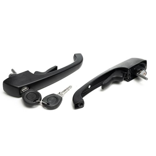 Par de Maçanetas ext.s pta. diant.s - dir./esq. Preto Fosco - ZAMAC - Volkswagen Caminhões  - Kombi Clipper 75 à 13