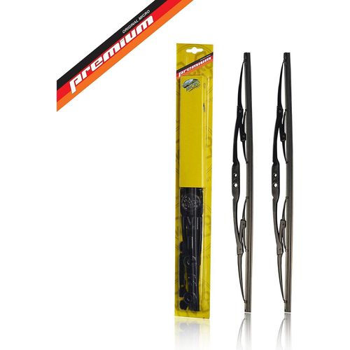 Par de Palhetas (Micro) Dianteiras - Metalica Convencional - 15"/23"Pol. - Braço: Gancho (Longo 8mm) /Adaptador: E3/B2/A1-1 - Fiat - VW - Toyota - Ki