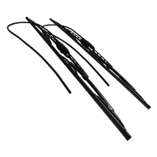 Par de Palhetas (Micro) Dianteiras - Metalica Convencional -Com Esguicho - 24"/24"Pol. - Braço: Gancho (8mm) /Adaptador: E3 - Renault - Iveco - Volvo