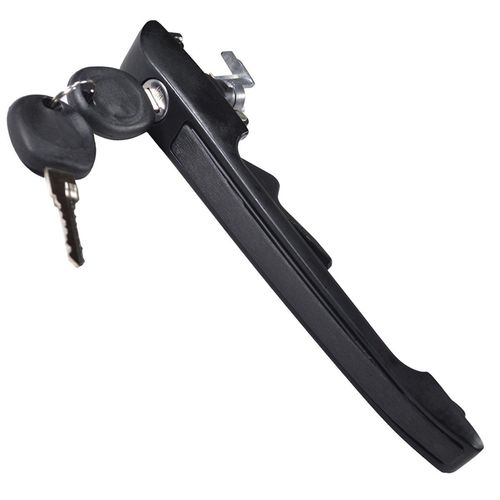 Maçaneta Externa da Porta Dianteira - Com Chave - Metal/Zamac - Friso Preto - Direita - VW Gol GI 87 a 95 - Saveiro GI 87 a 97